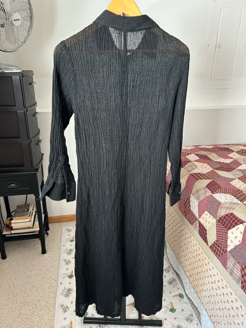 Mara Hoffman Sheer Black Maxi Shirt Dress Swim Coverup - Picture 3 of 11